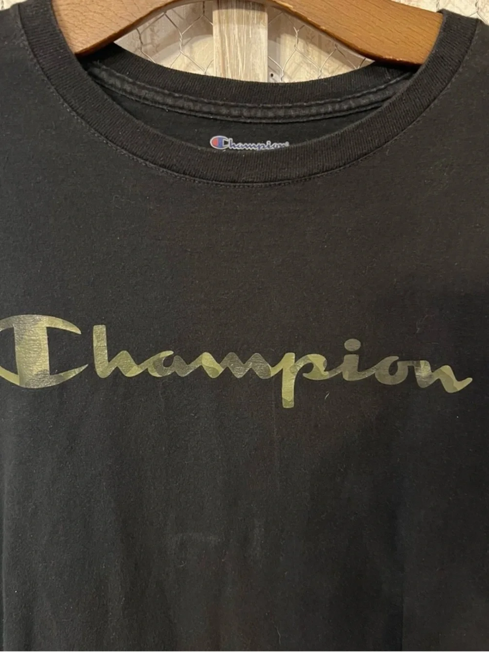 Champion Black Logo Tee - Men's Casual Shirt - Picture 2 of 4